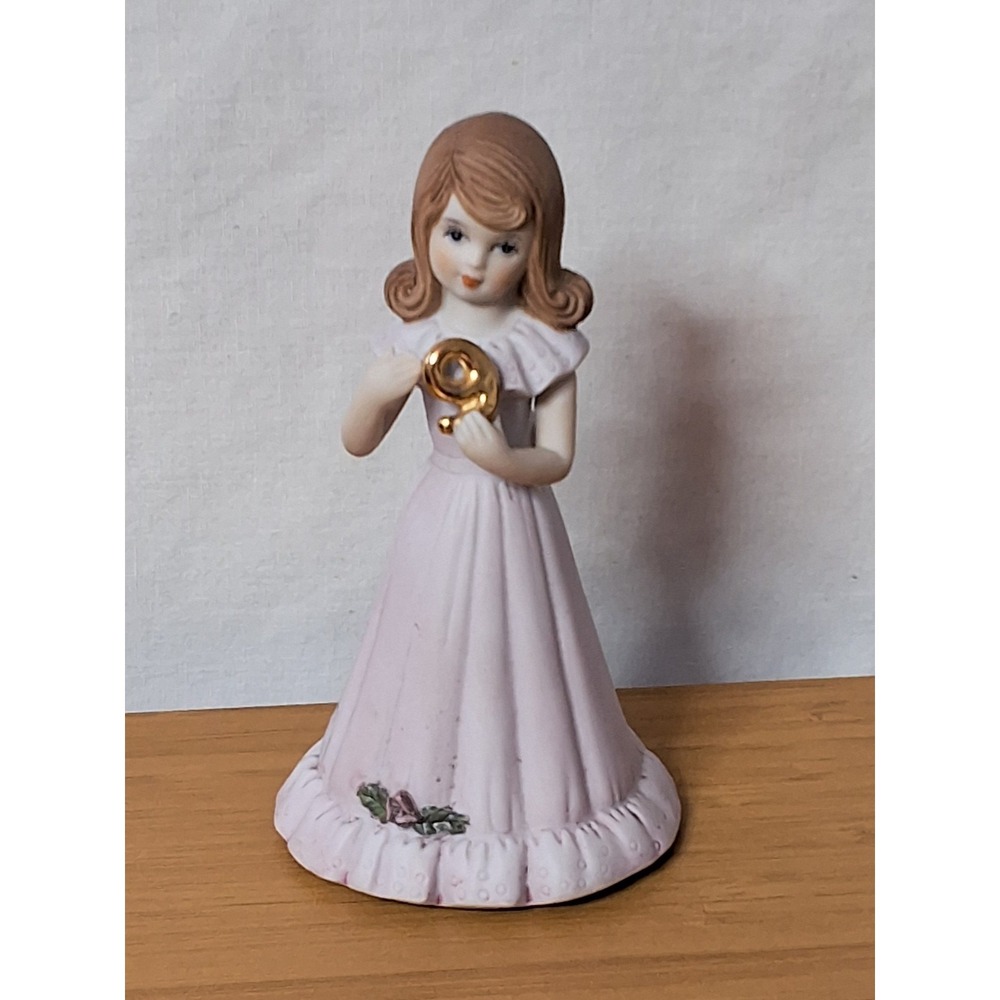 Vintage 1982 Enesco Growing Up Birthday Girl Figurine Age 9 Brunette GVC